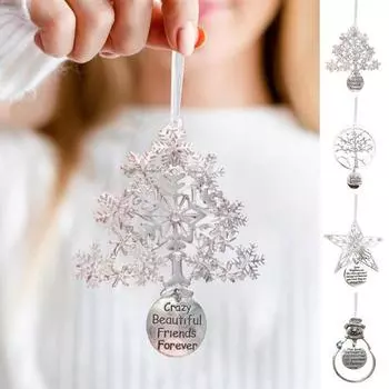 Рождественское металлическое подвесное украшение Снеговик Снежинка Звезда Дерево Подвесной Орнамент Подвеска Соседи Друзья Семья Pentagram