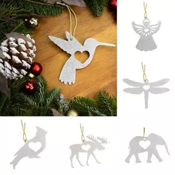 Рождественское металлическое украшение в виде стрекозы, оленя, птицы, слона, кулон, украшение на рождественскую елку ручной работы Bird