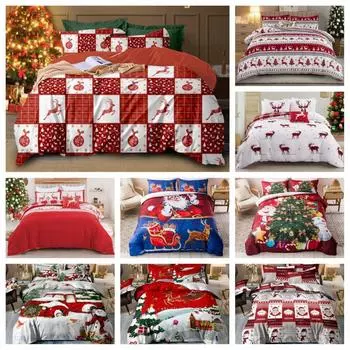 Рождественское одеяло Doona пододеяльник комплект двуспальный Queen King Size постельное белье наволочки Single 135x200cm