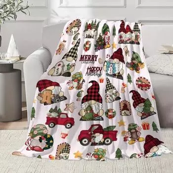 Рождественское одеяло с красочным рисунком гнома, новогоднее украшение для спальни, гостиной, дивана, офиса, школы, сонного одеяла 70cm A