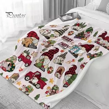 Рождественское одеяло с красочным рисунком гнома, новогоднее украшение для спальни, гостиной, дивана, офиса, школы, праздничное фланелевое одеяло для автомобиля 70cm A