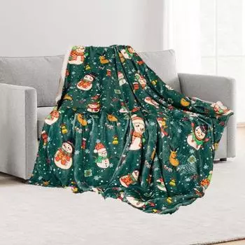 Рождественское одеяло Yousheng, удобное мягкое одеяло с рисунком Санта-Клауса и лося, одеяло для дивана, украшение для дивана-кровати A