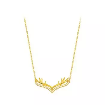 Рождественское ожерелье с рогами, женская легкая роскошь, праздничная цепочка на ключицу, подарок для девушки и лучших друзей