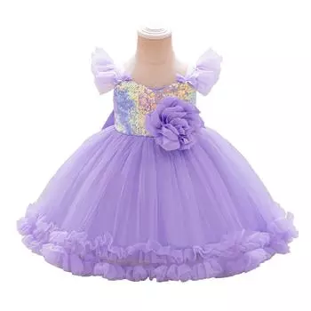 Рождественское платье 0-36 месяцев, детское белое платье для крещения новорожденных, свадебное платье для девочки, одежда для первого дня рождения, крестильное платье для малышей, одежда 6-9M фиолетовый