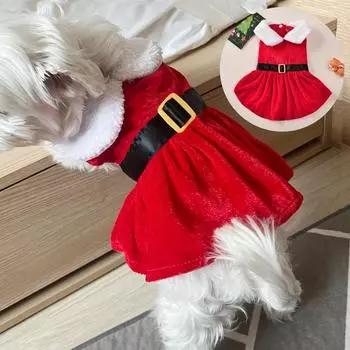 Рождественское платье для собак, новогодний костюм для маленьких и средних собак, кошек, летняя юбка принцессы, наряд для щенка, котенка, одежда для чихуахуа S