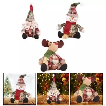Рождественское плюшевое игрушечное украшение для украшения камина