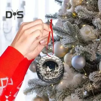 Рождественское подвесное украшение на рождественскую елку, подвеска в виде Санты, 2D, плоское акриловое украшение на елку для торгового центра, офиса, отеля, бара, декора C