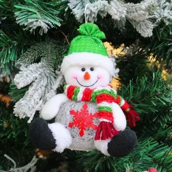 Рождественское подвесное украшение, плюшевая кукла-снеговик, украшение для дома, праздничной вечеринки, светодиодное светящееся украшение для дерева на рождественские свадьбы B