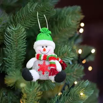 Рождественское подвесное украшение плюшевая кукла-снеговик украшение для домашней праздничной вечеринки светодиодное B