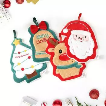 Рождественское полотенце для рук, мягкие банные полотенца, кухонные впитывающие салфетки для рук, для ванной комнаты, креативный рождественский подарок Санта-Клаусу