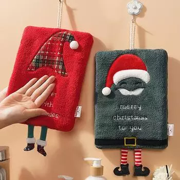 Рождественское полотенце для рук Рождественское украшение Милая салфетка для протирки рук Чистящая салфетка Рождественский носовой платок 2025 года Домашний декор