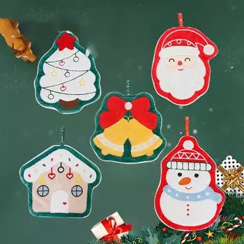 Рождественское полотенце для рук с изображением снеговика, впитывающая салфетка для протирки кухонных принадлежностей, рождественский носовой платок, рождественский декор Santa Claus