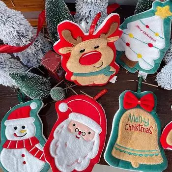 Рождественское полотенце для рук с изображением снеговика, впитывающая салфетка для протирки кухонных принадлежностей, рождественский носовой платок, рождественский декор