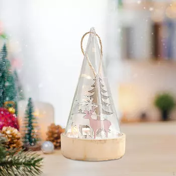 Рождественское стеклянное украшение для стола, рождественское украшение в виде конуса, праздничное дерево