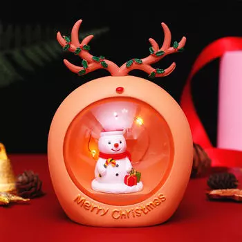 Рождественское светящееся настольное украшение, светящаяся сцена, настольный снеговик, статуэтка из смолы