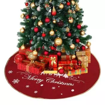 Рождественское украшение 98 см, льняная юбка с принтом рождественской елки, снежинки, елки, юбка с елкой, снежинкой