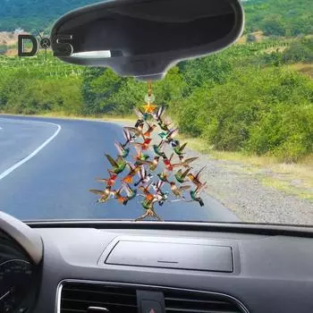 Рождественское украшение, акриловая подвесная подвеска с шнурком, легко подвешивается, сверкающие блестки, колибри, украшение на рождественскую елку A