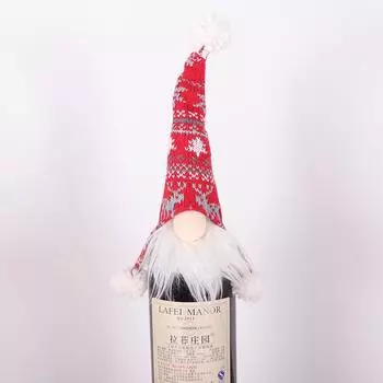 Рождественское украшение Безликая кукла Держатель бутылки вина Санта-Клауса Мешок вина разноцветный