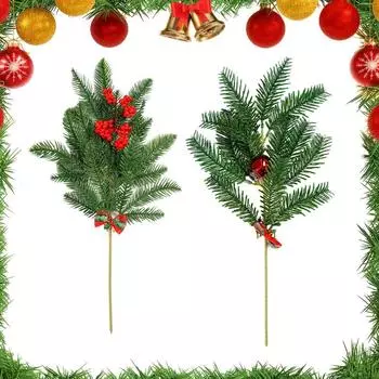 Рождественское украшение для дома, украшение из красных ягод, букет, украшение подарочной коробки фестиваля