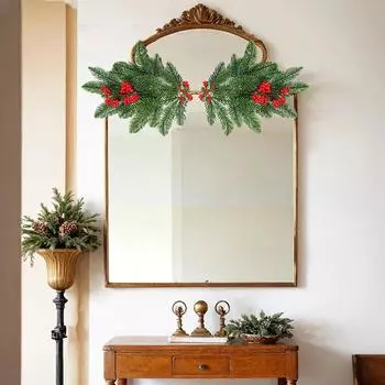 Рождественское украшение для дома, украшение из красных ягод, букет, украшение подарочной коробки фестиваля