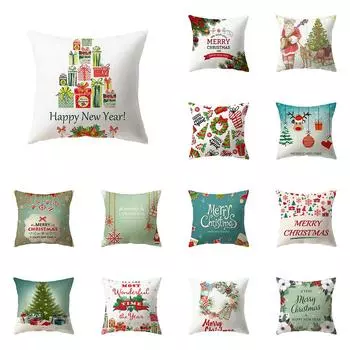 Рождественское украшение для елки, наволочка с принтом, домашний диван, декоративная подушка для гостиной, наволочка 40X40CM