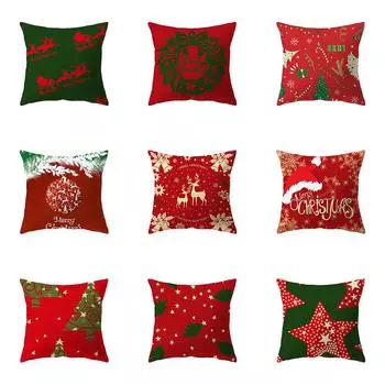 Рождественское украшение для елки, наволочка с принтом, домашний диван, декоративная подушка для гостиной, наволочка 40X40CM