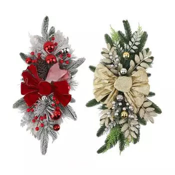 Рождественское украшение для лестницы, беспроводное 60x30 см, ПВХ, изысканная, реалистичная лестница, подарок для стены стола Red Without Light