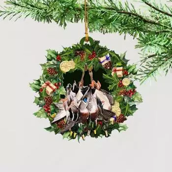 Рождественское украшение для охоты на уток Yousheng, деревянное украшение в виде утки-кряквы, деревенское украшение на рождественскую елку, подарок для любителей природы и любителей активного отдыха A