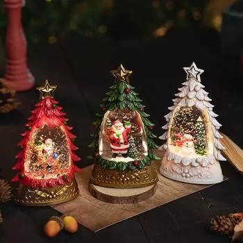 Рождественское украшение для рабочего стола со светодиодной подсветкой, рождественская елка на батарейках, украшение для стола, украшение для дома, подарок белый