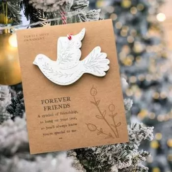 Рождественское украшение дружбы, деревянный белый голубь с конвертом, украшение в виде голубя дружбы, подарок лучшему другу 1pc