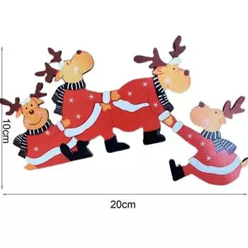 Рождественское украшение дверного проема Санта Клаус Лось Деревянные рождественские украшения для дома