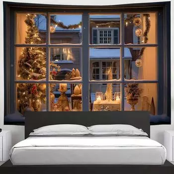 Рождественское украшение гобелен занавеска подвесная ткань для дома гостиная спальня комната настенное украшение 100x75cm