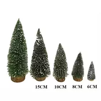 Рождественское украшение Искусственные мини-украшения для елки Миниатюрные кедры Снежные сосны для домашнего настольного декора 2024 Навидад Пейзажные подарки 6CM,1PC