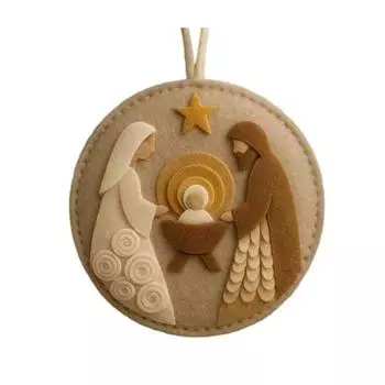 Рождественское украшение из фетра «Рождество Христово», религиозное украшение для подвешивания на рождественскую елку, ручная работа, христианская рождественская сцена, поделки для праздничного домашнего декора A