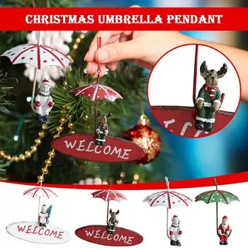 Рождественское украшение креативный цветной железный арт-парашют маленький кулон окно рождественская елка зонтик подвеска шарм подвеска One Size