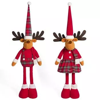 Рождественское украшение кукла креативный лось с растягивающимися ногами настольное украшение для окна реквизит One Size красный