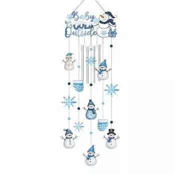 Рождественское украшение лед и снег снеговик колокольчики ветра двусторонняя цветная печать ручная работа украшение уличные украшения высокий класс нишевый