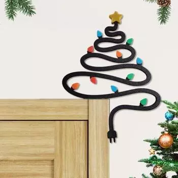 Рождественское украшение на дверь Рождественская елка со звездой наверху, пластиковая рамка для украшения угла двери