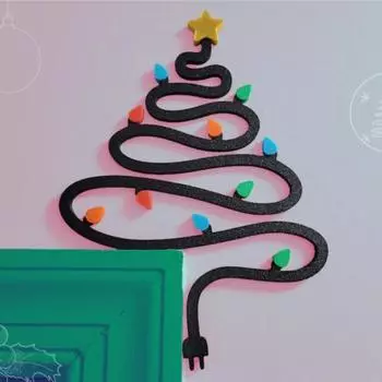 Рождественское украшение на дверь Рождественская елка со звездой наверху на углу двери