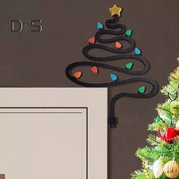 Рождественское украшение на дверь Рождественская елка со звездой наверху, дверной угловой знак, пластиковая рамка-топпер, декор для дверной рамы, окна, стены Christmas Tree