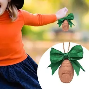 Рождественское украшение на палец ноги, рождественская елка, подвесной декор, палец ноги с бантом из ленты, зимнее украшение, кляп, подарок для семьи и друзей A