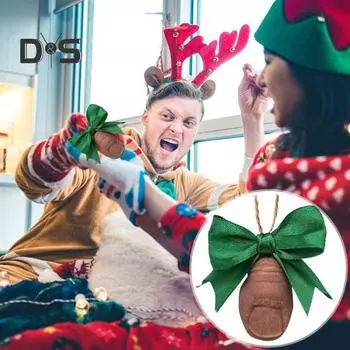 Рождественское украшение на палец ноги, рождественская елка, подвесной декор, палец ноги с бантом из ленты, зимнее украшение, кляп, подарок для семьи и друзей B