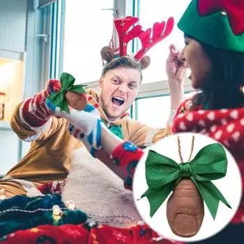 Рождественское украшение на палец ноги, рождественская елка, подвесной декор, палец ноги с бантом из ленты, зимнее украшение, кляп, подарок для семьи и друзей A