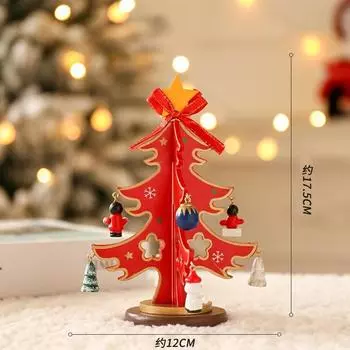 Рождественское украшение настольные деревянные украшения DIY елочные игрушки европейский стиль макет оконной сцены