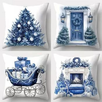 Рождественское украшение наволочка камин Рождественская елка подарок наволочка диван подушка люкс комната украшение для дома подарок 40x40cm