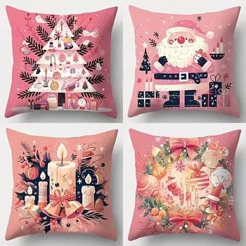 Рождественское украшение наволочка новогодний подарок гостиная диван подушка чехол для комнаты украшение для дома молния открывающаяся и закрывающаяся 40x40cm