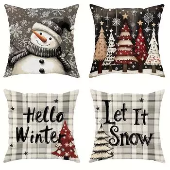Рождественское украшение наволочка новогодний подарок новогодняя елка снеговик наволочка украшение для дома чехол для диванной подушки 40x40cm