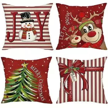 Рождественское украшение наволочка палевый Рождественская елка красная наволочка гостиная диван наволочка для подушки украшение для дома 45x45см 40x40cm