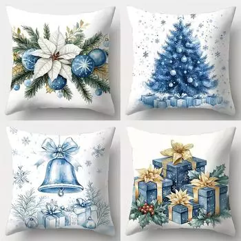 Рождественское украшение наволочка подарок колокольчик елка наволочка с принтом гостиная диван подушка люкс комната украшение дома 40x40cm