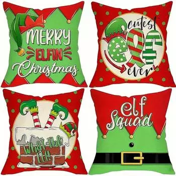 Рождественское украшение наволочка Рождественский эльф наволочка гостиная диван автомобиль наволочка спальня украшение для дома 40x40cm